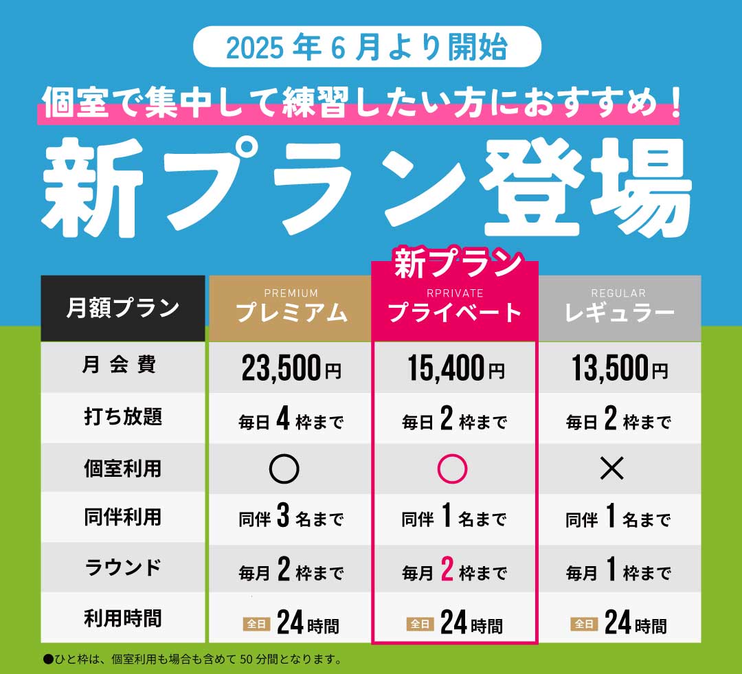 新プランが登場！個室がご利用いただけます！